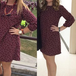 Maroon Floral Dress